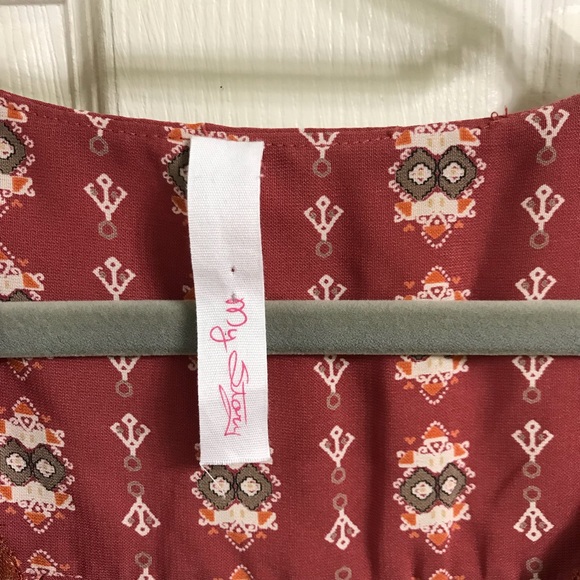 My Story mini dress long sleeve rose chevron Small - Picture 3 of 6